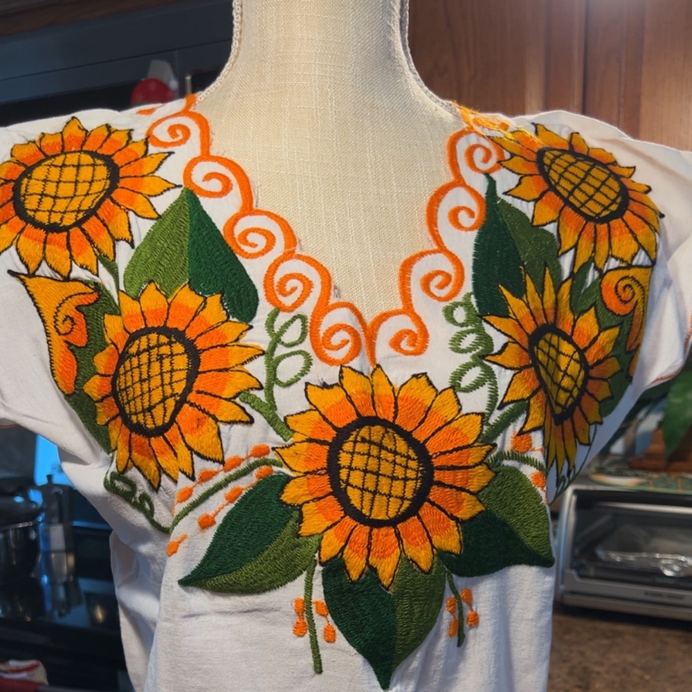 Sunflower Embroidered Blouse